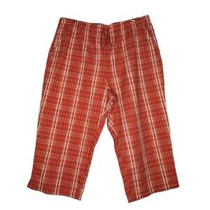 Basic Editions Womens Seersucker Coordinate Capri Pant size XXL Vintage